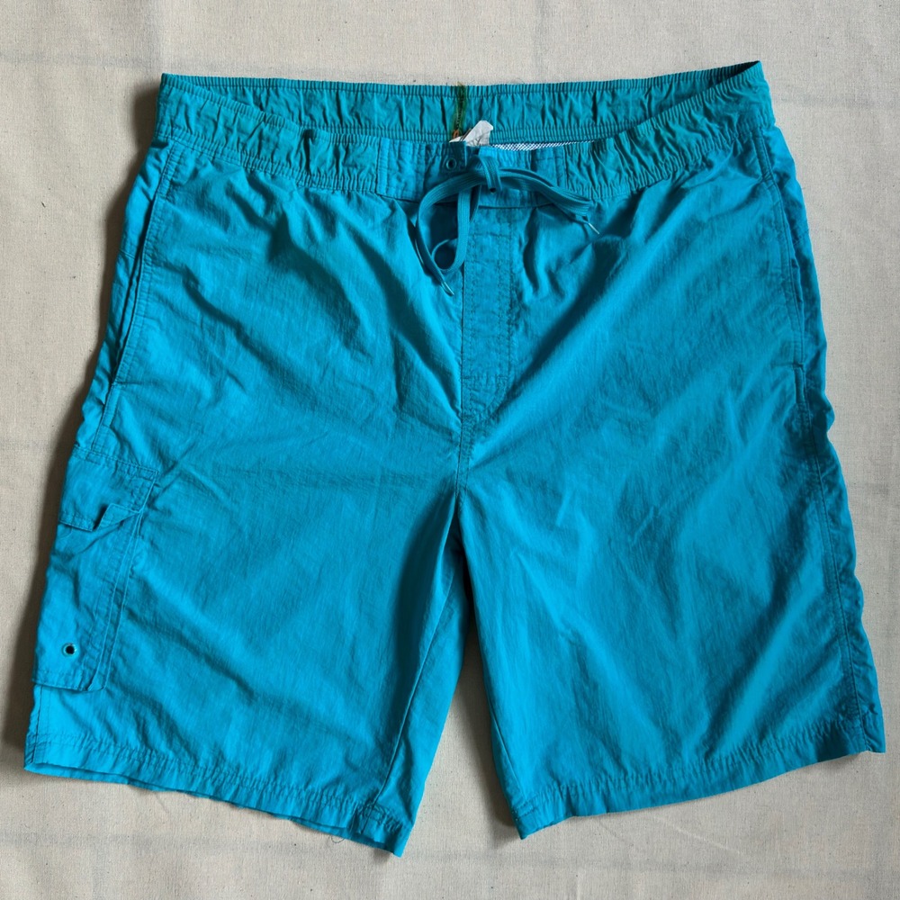 O'Rageous Turquoise Cargo Swim Trunks Men's Board Shorts